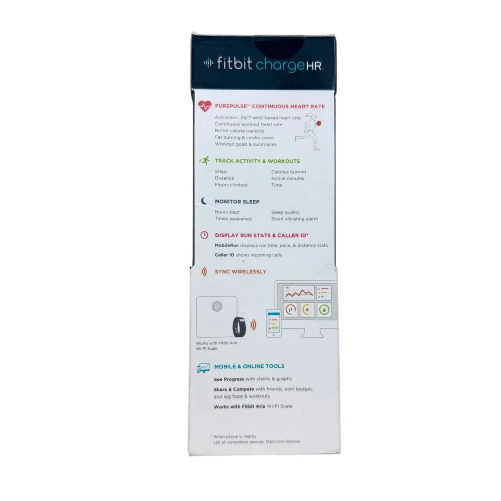 Fitbit Charge 2 HR Heart Rate‎ Monitor Fitness Wristband Tracker-Black Large
